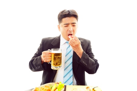 The man who enjoys beerの写真素材