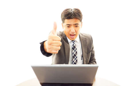 Businessman enjoying successの写真素材
