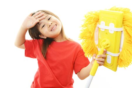 Cute little Asian girl smilingの写真素材