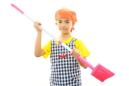 The girl who helps with houseworkの写真素材