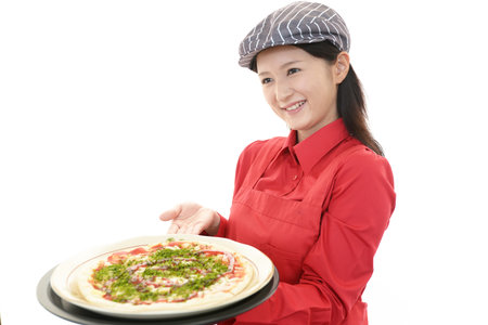 Smiling waitressの写真素材