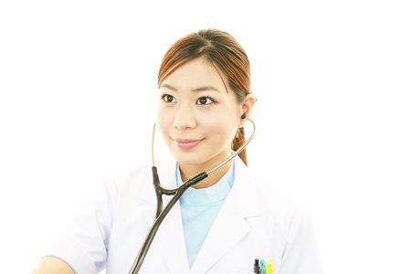 Smiling Asian medical doctorの写真素材