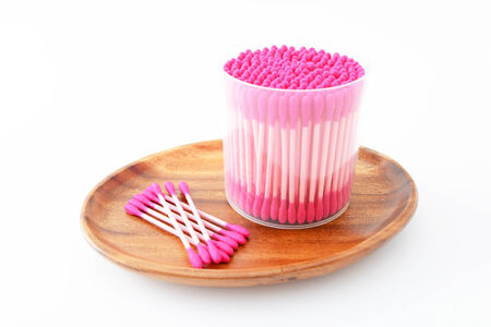 cotton swab isolated on white の写真素材