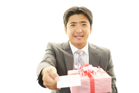 Business card exchange の写真素材