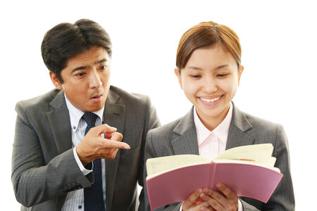 Smiling businessman and businesswomenの写真素材