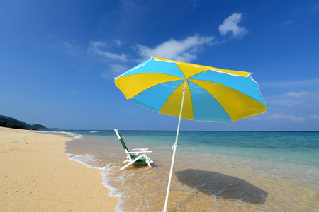 Summer sky and beautiful beach of Okinawaの写真素材