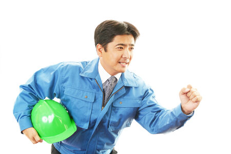 Portrait of a worker の写真素材