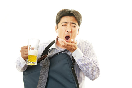 Portrait of a drunken man の写真素材