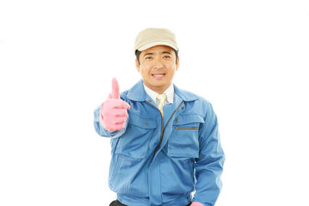Portrait of a worker の写真素材