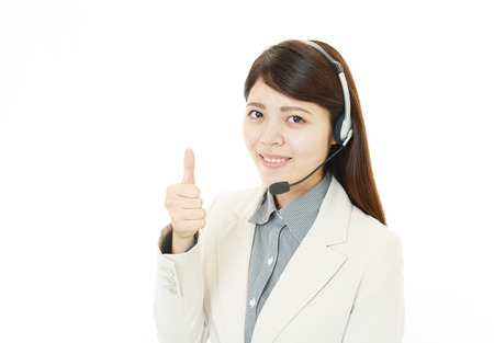 Smiling call center operatorの写真素材