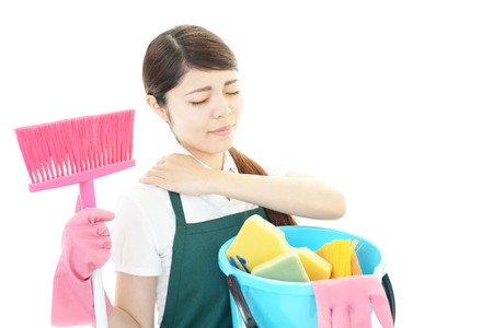 Tired housewife の写真素材