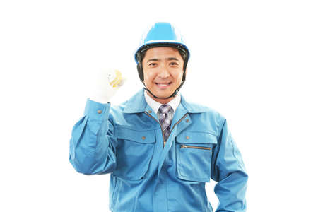 Portrait of a worker の写真素材