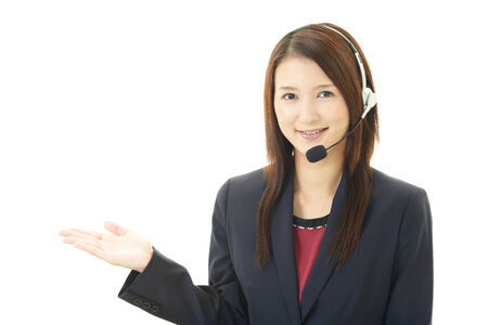Smiling call center operatorの写真素材