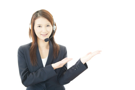Smiling call center operatorの写真素材