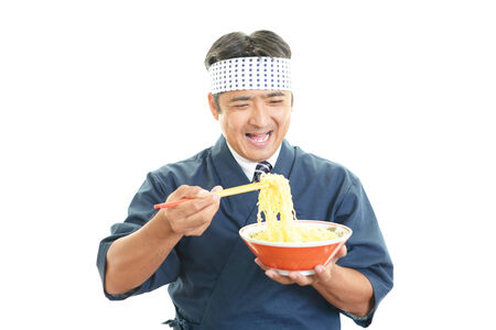 Smiling Asian chefの写真素材