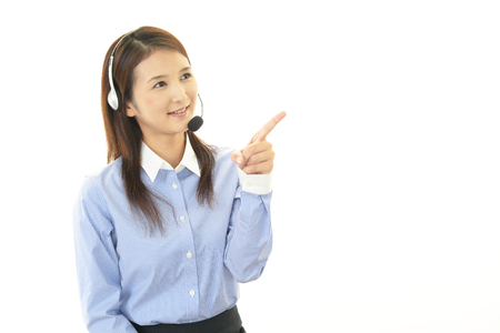 Smiling customer services operatorの写真素材