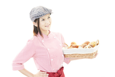 Smiling young bakerの写真素材