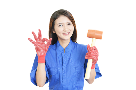 Smiling female workerの写真素材