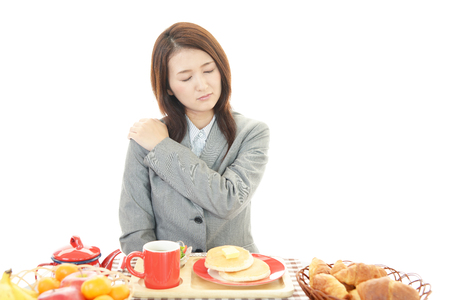 A woman with no appetiteの写真素材