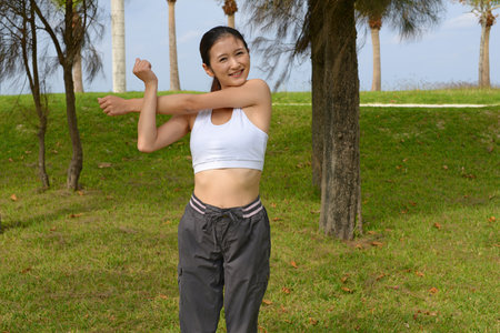 Young woman doing exercise
