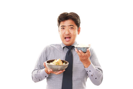 The man who eats foodの写真素材