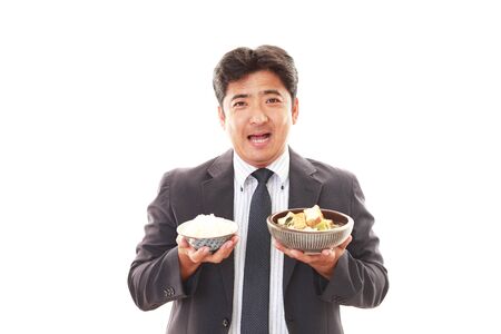 The man who eats foodの写真素材