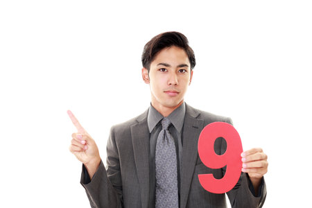 Man with a number