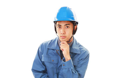 Portrait of a workerの写真素材