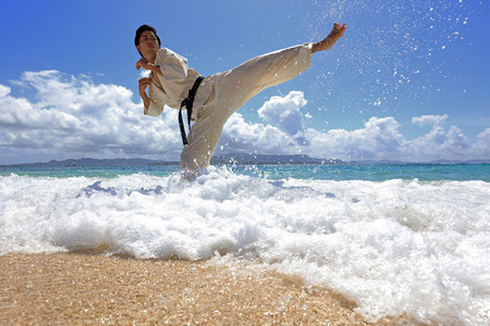 One karate kata training manの写真素材