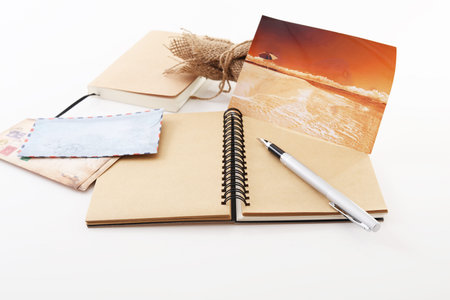 Old stationeries with notebook