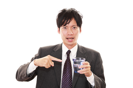 Man drinking waterの写真素材