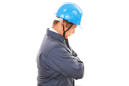 Disappointed Asian workerの写真素材