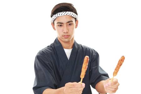 Portrait of a Japanese chefの写真素材