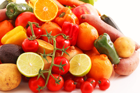 Fresh fruits and vegetablesの写真素材