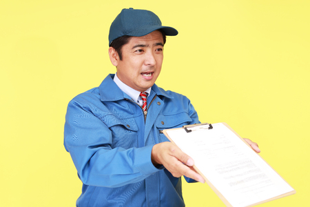 Smiling delivery manの写真素材