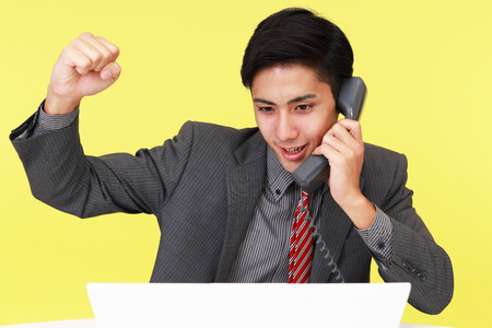 Businessman enjoying successの写真素材