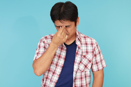 Tired Asian manの写真素材