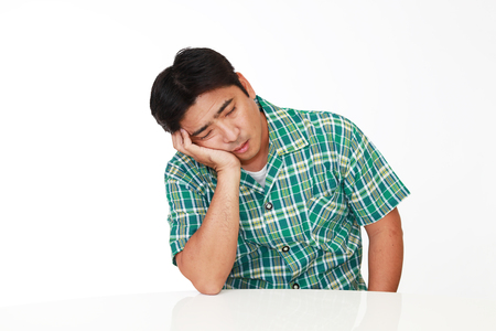 Tired Asian manの写真素材