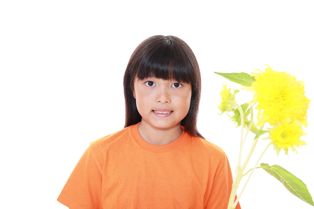 Happy Asian girl smileの写真素材