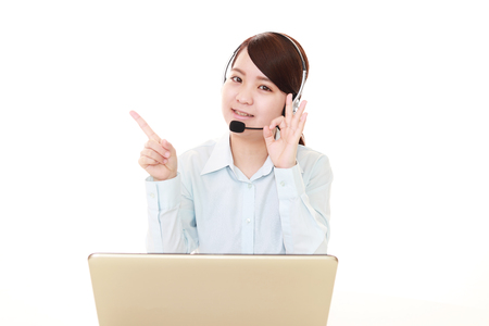 Smiling call center operatorの写真素材
