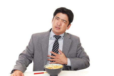 Man has no appetiteの写真素材