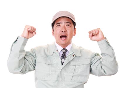 Smiling Asian workerの写真素材