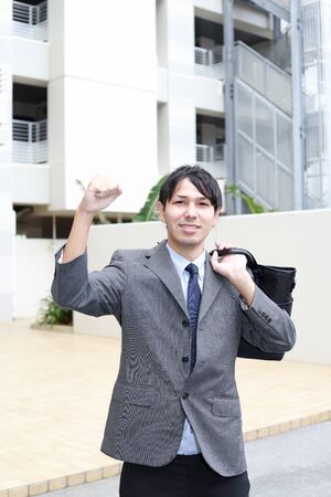 Businessman enjoying successの写真素材