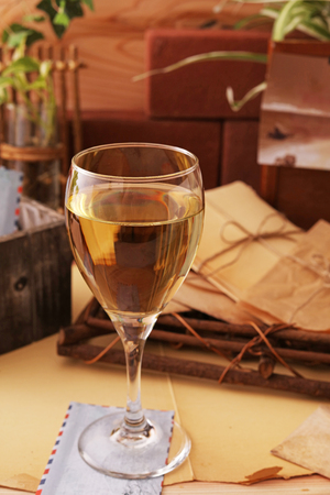 A glass of wineの写真素材