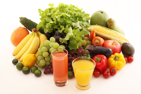 Fresh fruits and vegetablesの写真素材