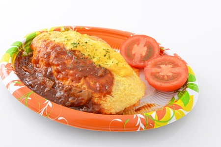 Delicious omelet mealの写真素材