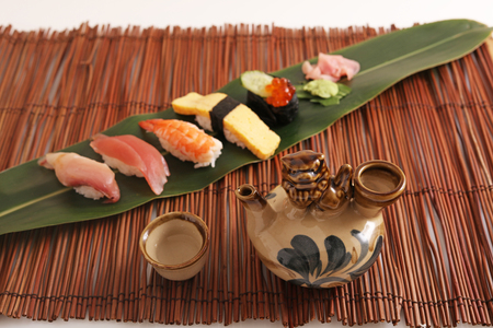 Sake and Sushiの写真素材