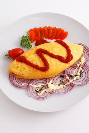 Delicious omelet mealの写真素材