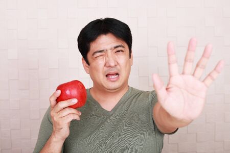 Man has no appetiteの写真素材