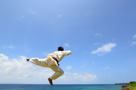 One karate kata training manの写真素材